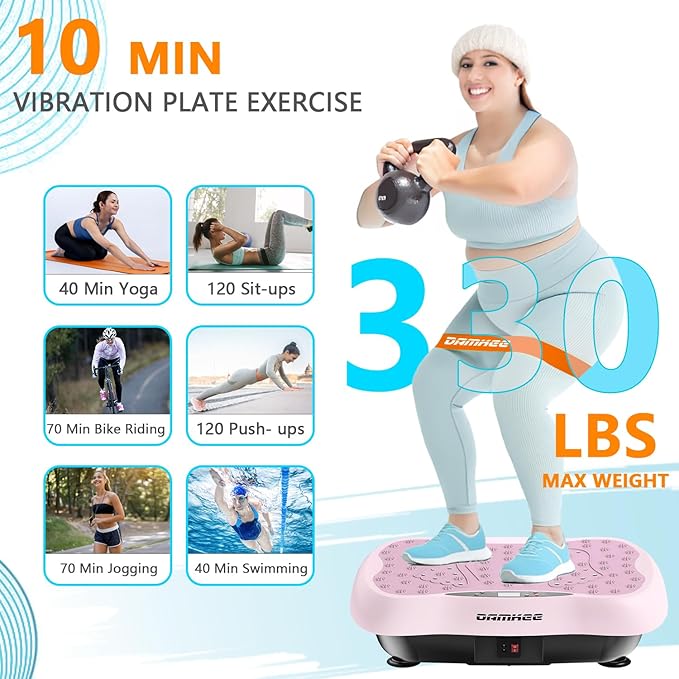Vibration Plate Exercise Machine, Vibration Plateform for Lymphatic Drainage, Whole Body Workout Vibrate Fitness Board for Weight Loss Shaping Toning, Home Gym Equipment