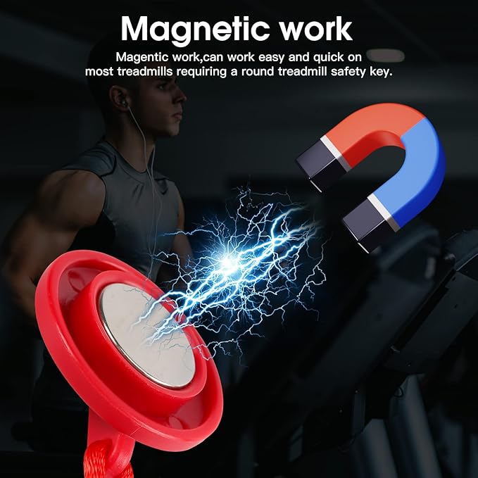 Treadmill Universal Magnet Safety Key Compatible with Most of NordicTrack, Proform, Image, Weslo, Reebok, Epic, Golds Gym, Freemotion, and Healthrider Treadmills