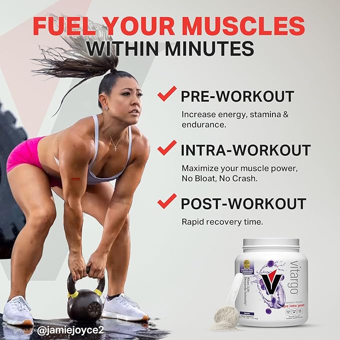 Vitargo Carbohydrate Powder | Feed Muscle Glycogen 2X Faster | 1 LB Grape Pre Workout & Post Workout | Carb Supplement for Recovery, Endurance, Gain Muscle Mass