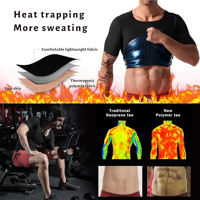 Men Sauna Shirt Sweat Suit Slimming Vest Workout