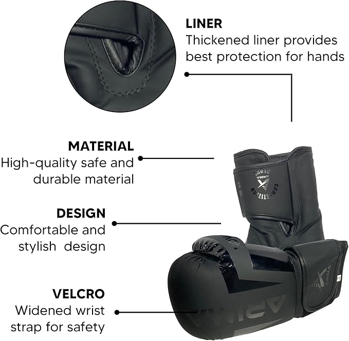 Boxing Gloves - Premium PU Leather, Heavyweight - Ideal for Boxing, Kickboxing, Muay Thai & Fitness Training