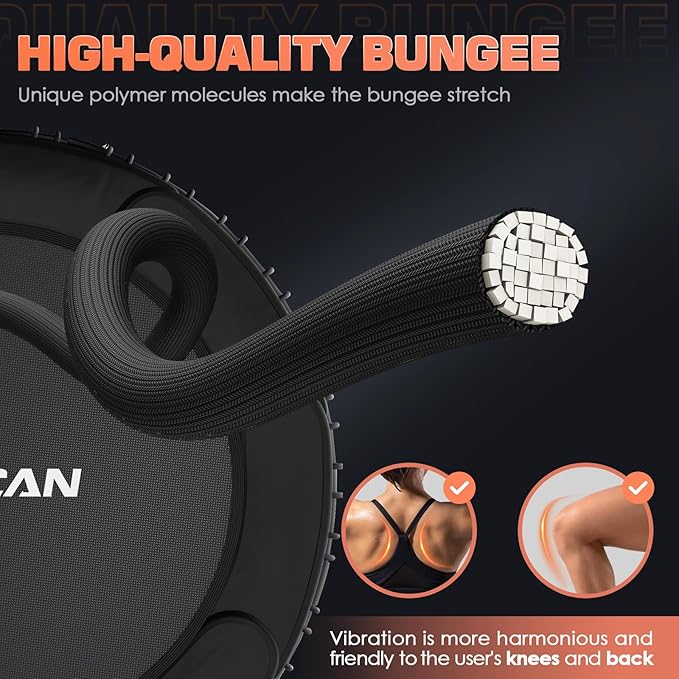 BCAN 450/550 LBS Foldable Mini Trampoline 40"/48"/50" Fitness