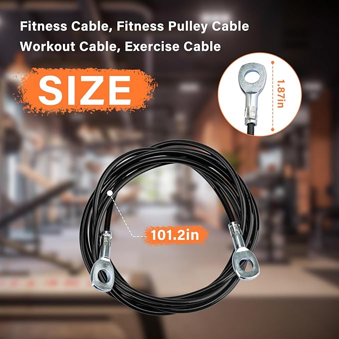 Fitness Cable Compatible with All Total Gym Models 1000, 1500, 2000, 3000, XLS,Fitness Pulley Cable,Workout Cable, Exercise Cable Steel Wire Rope for Cable Machine Home Gym