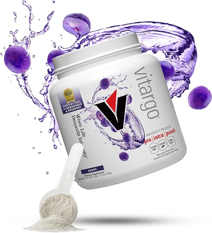 Vitargo Carbohydrate Powder | Feed Muscle Glycogen 2X Faster | 1 LB Grape Pre Workout & Post Workout | Carb Supplement for Recovery, Endurance, Gain Muscle Mass
