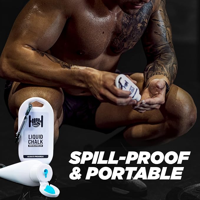 Inill - Liquid Chalk for Weightlifting, Powerlifting, and Rock Climbing, Non-Toxic and Non-Staining, Gym Chalk for Exercise and Workout, Lifting Chalk - 50 ml