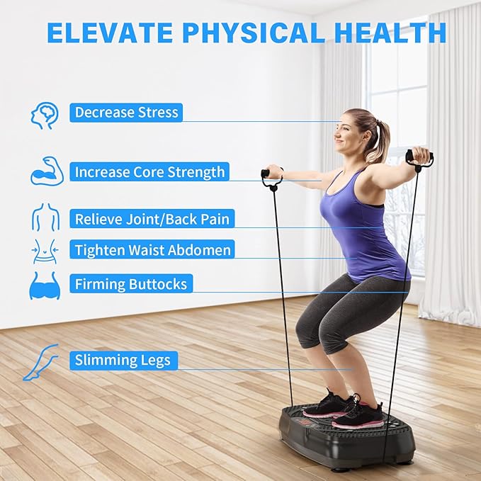 Vibration Plate Exercise Machine: TISSCARE Vibrating Plates for Weight Loss and Lymphatic Drainage, Whole Body Workout Sculpting Platform for Home Fitness Fat Burner for Women Men