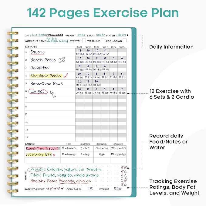 Fitness Workout Journal for Women & Men A5(5.5" x 8.2") Workout