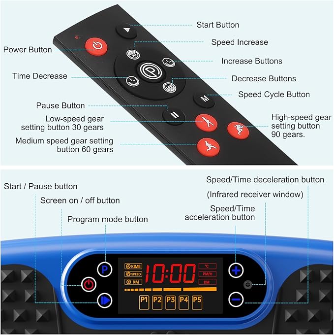 Vibration Plate Exercise Machine for Lymphatic Drainage,Softgym Power Vibrate Stand Shake Board 400 Lbs Capacity Whole Body Workout Waver with Fitness Resistance Bands Weight Loss Gifts for Women Men