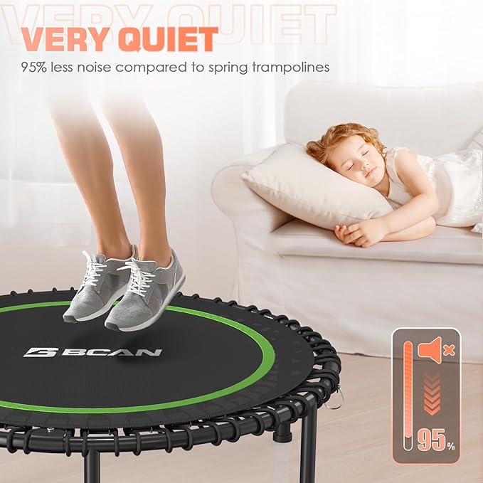 BCAN 450/550 LBS Foldable Mini Trampoline 40"/48"/50" Fitness