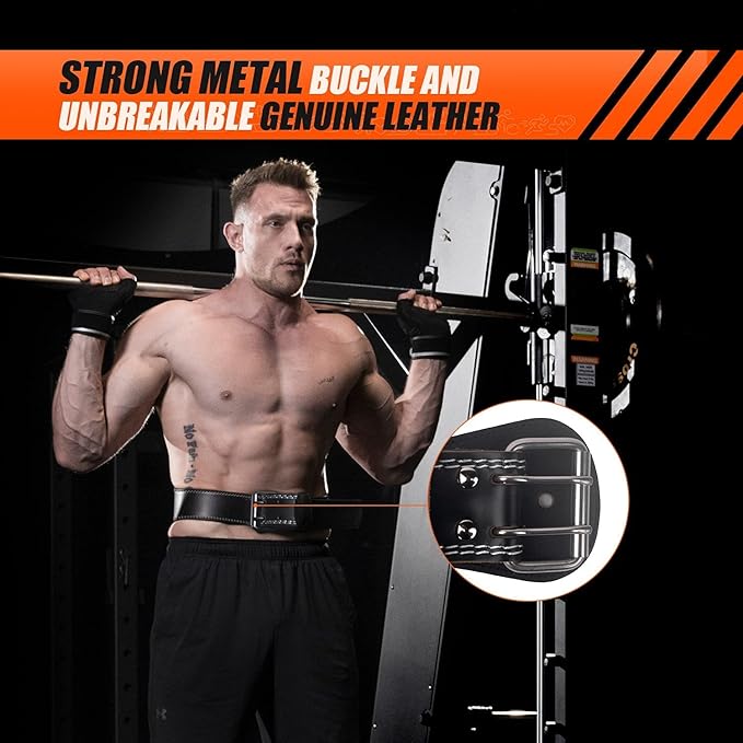 Genuine Leather Weight Lifting Belt for Men Gym