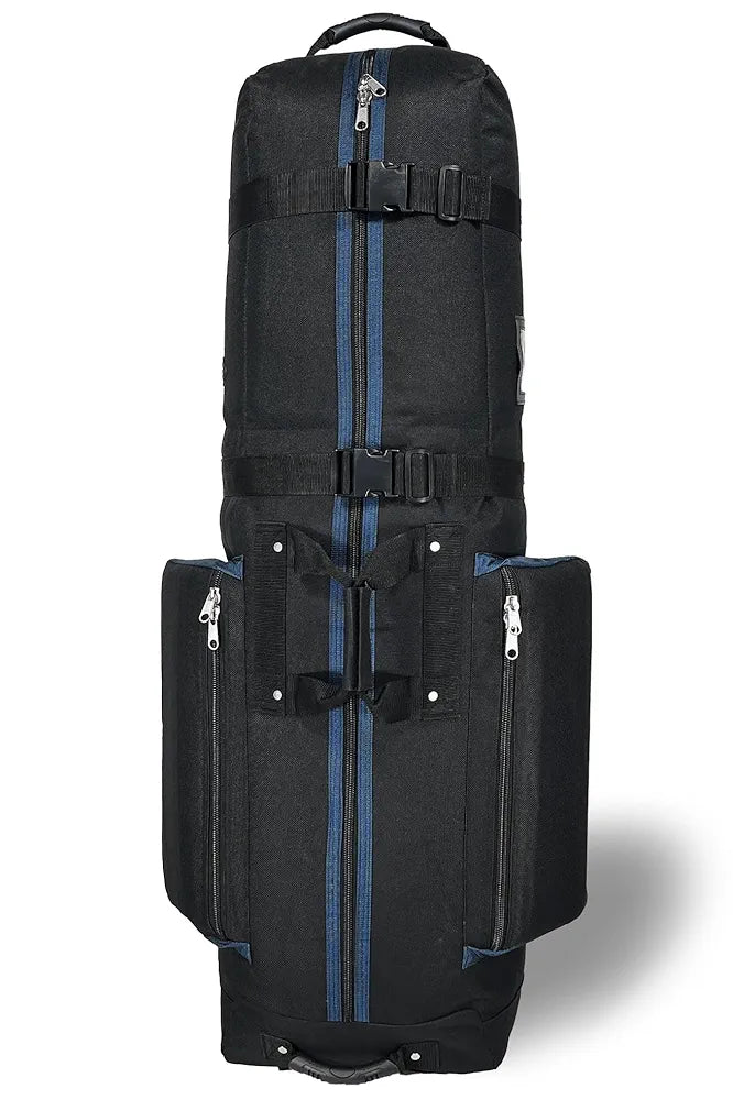 CaddyDaddy Constrictor Soft-Sided Golf Travel Bag Cover with Thick Dense Foam Padded Top 1 Year Full Travel Bag Replacement Coverage | Wheels & Lockable Zippers Case for Transporting Clubs on Airlines