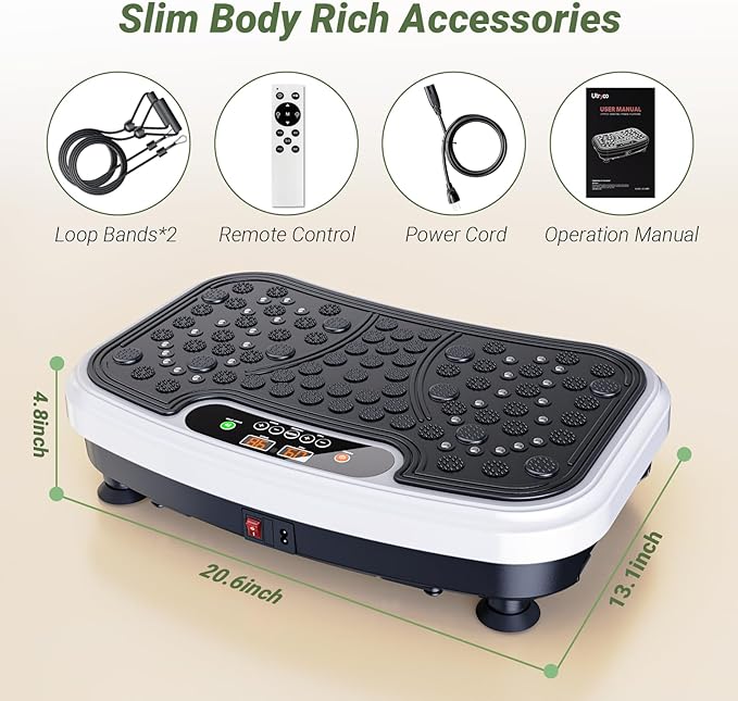 Whole Body Vibration Plate Exercise Machine Vibrating Plate Shaking with Weight 330lbs, Shake Plate Exercise Machine Power Plate Vibration Platform for Fitness Equipment Workout