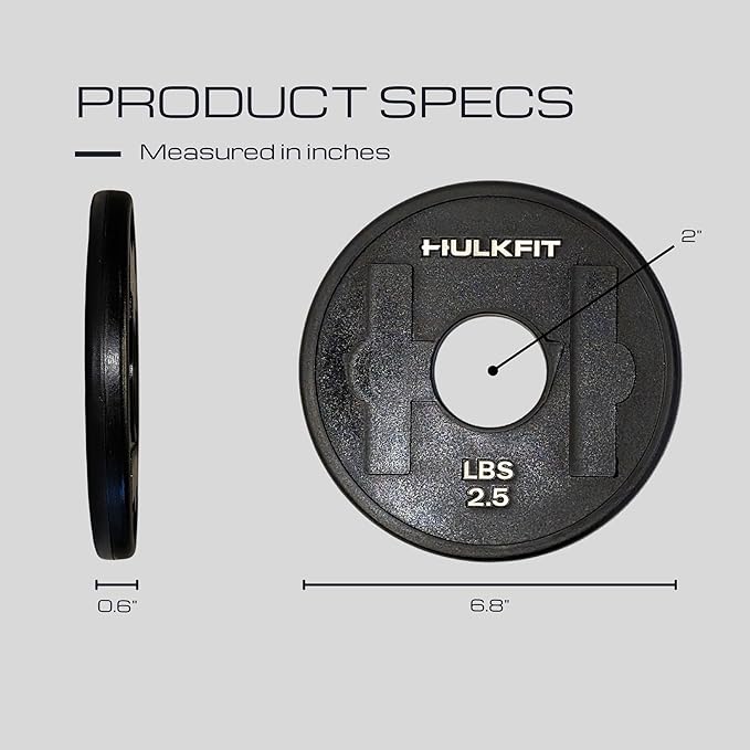 HulkFit 2-inch Rubber Coated Steel Weight Plates Set