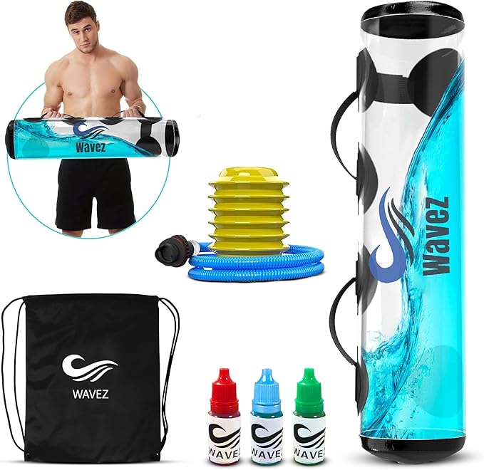 Aqua Bag Fitness Equipment – upto 48lbs Core Pump,3 Dyes,Drawstring