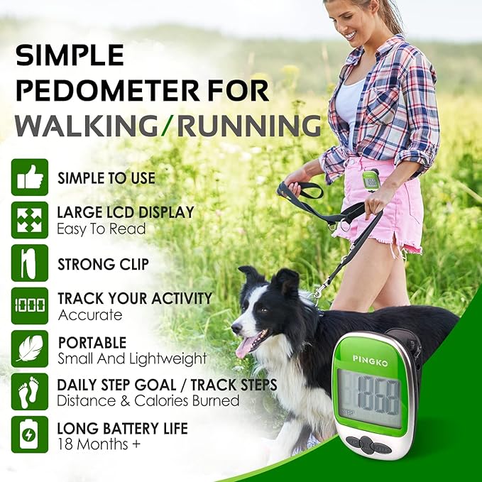 PINGKO Outdoor Multi-Function Portable Sport Pedometer Step/Distance/Calories/Counter