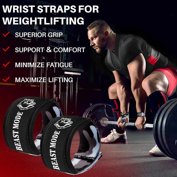 TECEUM Wrist Lifting Straps with Neoprene Padding Support β Heavy Duty Wrist Workout Straps For Men and Women β Ideal for Powerlifting, Strength Training, Bodybuilding