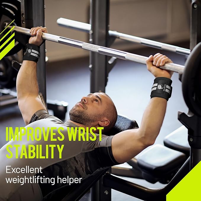 Slim Panda Weightlifting Wrist Wraps- Upgraded Wrist Support with Heavy Duty Thumb Loop for Powerlifting, Bodybuilding, and Weight Lifting Men & Women