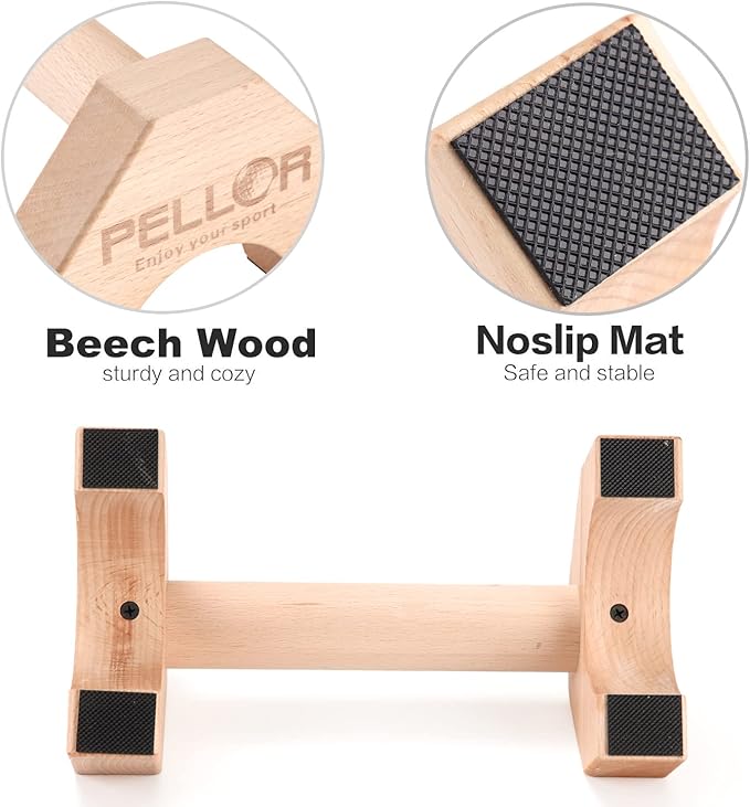 Pushup Stands - Wooden Push Up Bars Gym