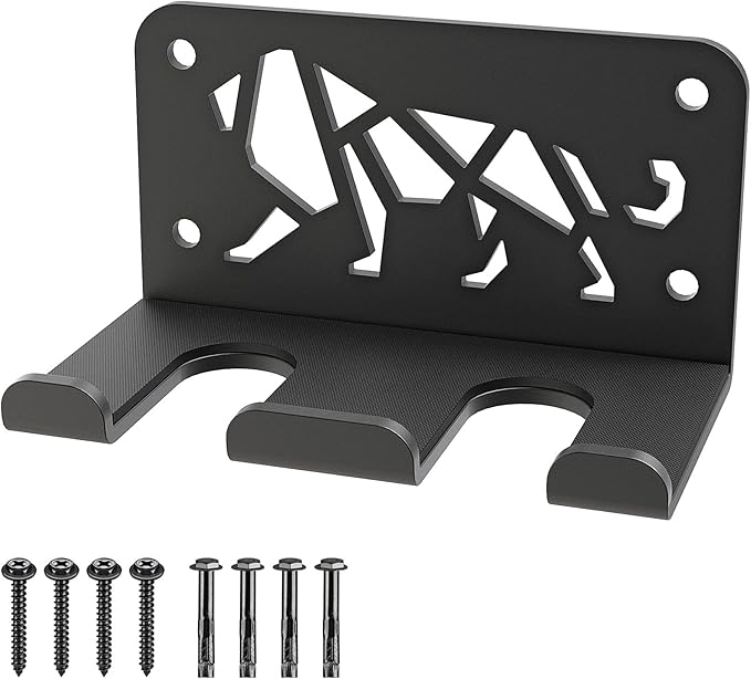 Kipika Versatile Wall Mounted Barbell Holder with Hooks Storage Rack for Barbell Bars Holds Under 33mm Bar Size and Fitness Accessories Space-Efficient Gym Organization for Home & Commercial Use