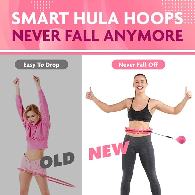 Hula Hoop Fitness Gear w/Counter - Abs Workout Exercises),Pink,FE215402020