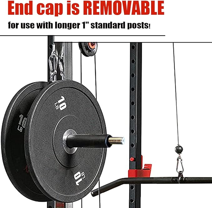 OHLIF 2PCS Nylon Olympic Adapter Sleeve 8",Converts 1" Standard Weight Plate Posts to 2" Olympic Weight Plate Posts,Removeable end Cap