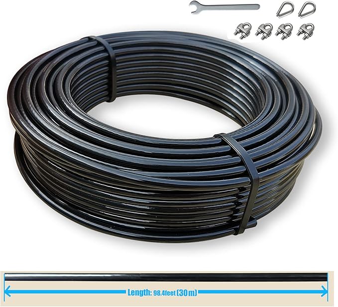 KORIKAHM Replacement Cables for Home Gym, 65.6/98.4 Ft Fitness Pulley Cable, 5mm TPU Coated Weight Machine Steel Cable Replacement for Pulley System Gym