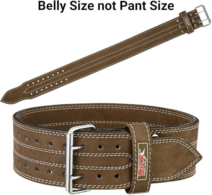 MRX Powerlifting Leather Belt 4" Wide 10mm Thickness 2 Prong