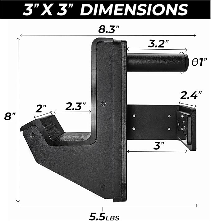 J-Hooks J-Cup Power Rack for 2"x 2" 2.5"x2.5" 3"x3" Tube 1000 LB 2)