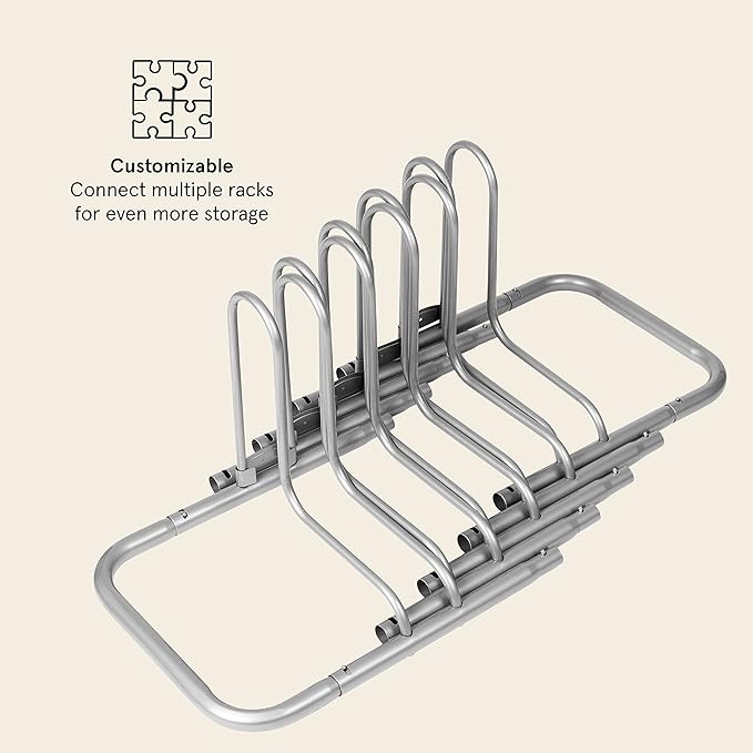 Retrospec Stash Rack 2, 4 & 5 Bike Floor Stand Bicycle Storage Organizer for Mountain Bike, Road Bike, Weather Resistant Fine Powder Steel Coating Fits Wheels up to 3"