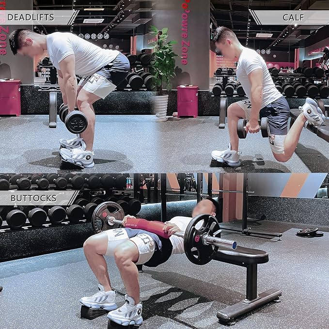 Squat Wedge Block 6PCS Adjustable Non-slip Rubber Squat Ramp