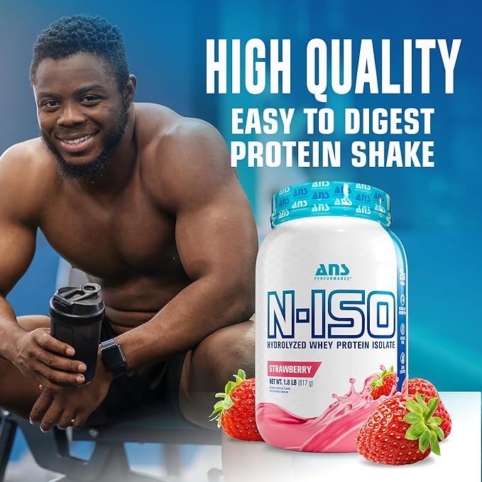 100% Pure Hydrolyzed Whey Isolate Protein + BCAAs - 25g of Protein - Peanut Free, Gluten Free, Zero Lactose (Strawberry, 1.8 lb)