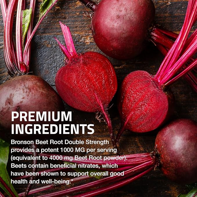 Bronson Beet Root Double Strength 4000mg Equivalent (from 1000 mg of 4:1 Extract), Non-GMO, 120 Vegetarian Tablets