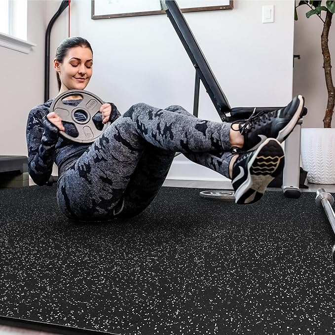 SUPERJARE 0.4 Inch Gym Flooring for Home Gym 12 Tiles