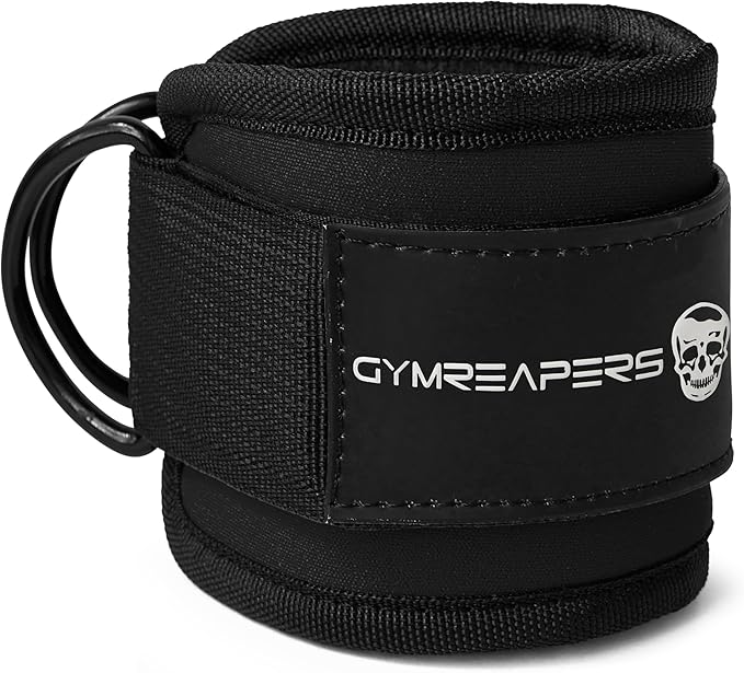 Gymreapers Ankle Straps (Pair) For Cable Machine Kickbacks, Glute Workouts, Lower Body Exercises - Adjustable Leg Straps with Neoprene Padding