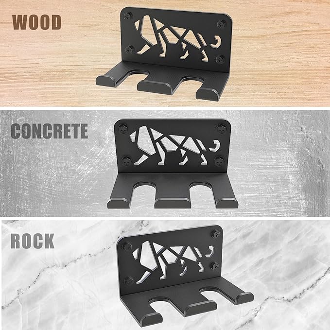 Kipika Versatile Wall Mounted Barbell Holder with Hooks Storage Rack for Barbell Bars Holds Under 33mm Bar Size and Fitness Accessories Space-Efficient Gym Organization for Home & Commercial Use