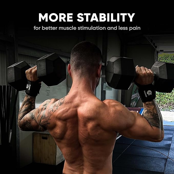 FIGHTR® Fitness Wrist Wraps - for more Grip and less Pain - Pro Quality for Fitness, Powerlifting, Bodybuilding, Weightlifting & Crossfit