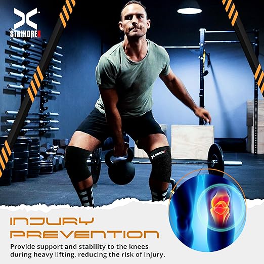 Knee Wraps For Weightlifting (pair) for Men & Women Best for Cross Trainings and Leg Press,Gym Wraps for Workout,Powerlifting & Fitness Squats Flexible Knee Strap (BLACK/BLACK)