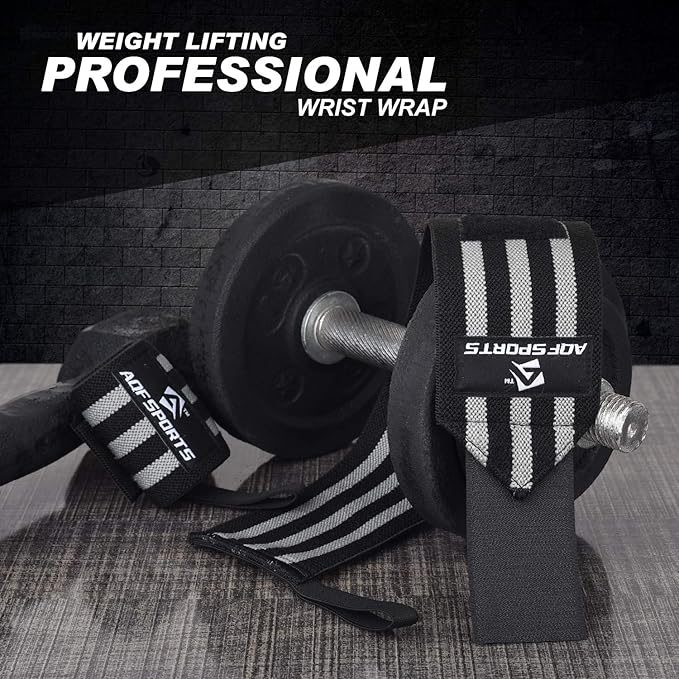 Wrist Wraps for Weightlifting - USPA & IPL Approved 18" Gym Wrist Support with Thumb Loop - Heavy Duty Lifting Wrist Straps for Fitness, Workout, Powerlifting, & Bodybuilding (Pair)
