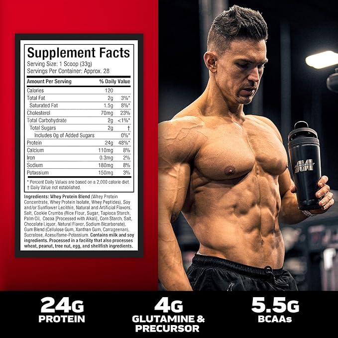 Whey Protein Powder , MuscleTech Nitro-Tech Whey Gold Protein Powder , Whey Protein Isolate Smoothie Mix , Protein Powder for Women & Men , Cookies and Cream, 2 lb (28 Servings) - package may vary