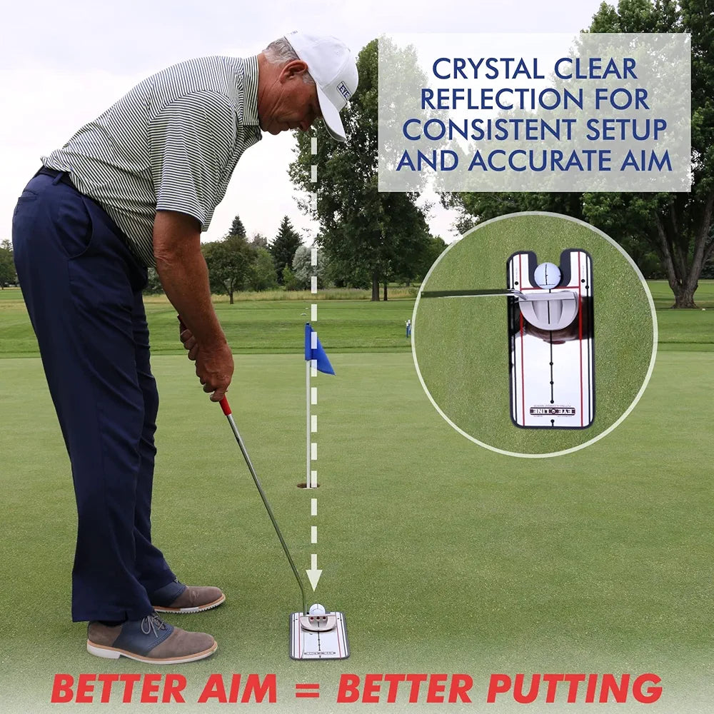 EyeLine Golf Putting Alignment Mirror, Portable Practice Putting Trainer Aid, As Seen on PGA Tour, Made in USA, Use Outdoors or on Indoor Putting mat