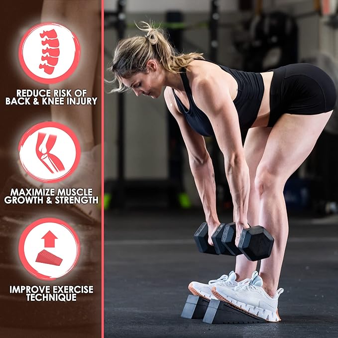 Squat Wedge Block: Doctor-Designed Pair of Adjustable