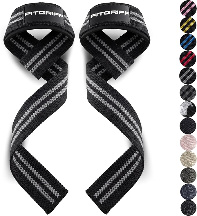 Fitgriff® Lifting Wrist Straps for Weightlifting, Gym, Deadlift, Workout (Made of Premium Cotton & Padded) - Men & Women