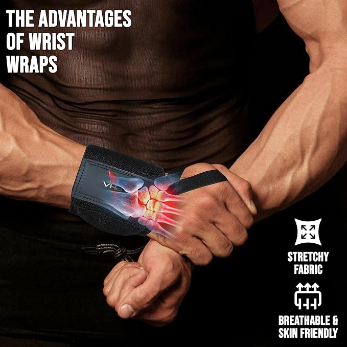 Alpha Sports Wrist Wraps for Weightlifting,Gym Exercise,Adjustable,Durable for Crossfit,Powerlifting, Bodybuilding, and Fitness Workouts,Enhanced Stability for Lifting,Training