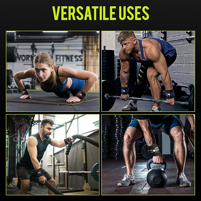 Slim Panda Weightlifting Wrist Wraps- Upgraded Wrist Support with Heavy Duty Thumb Loop for Powerlifting, Bodybuilding, and Weight Lifting Men & Women