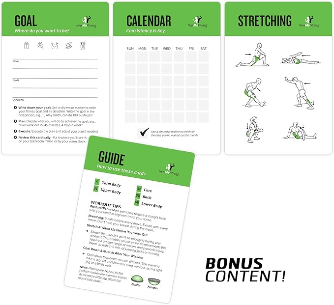 NewMe Fitness Half Balance Ball Workout Cards