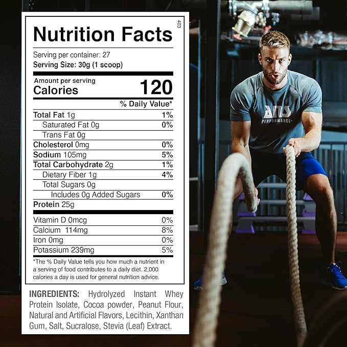 100% Pure Hydrolyzed Whey Isolate Protein + BCAAs - 25g of Protein - Peanut Free, Gluten Free, Zero Lactose (Peanut Butter Chocolate, 1.8 lb)