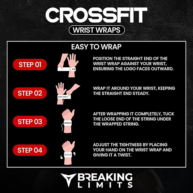 BREAKING LIMITS Cross Training Wrist Wraps - Gym Wrist Supports for Weightlifting, WOD Workouts & Calisthenics - Fitness Gear for Men & Women