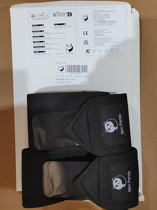 Slim Panda Weightlifting Wrist Wraps- Upgraded Wrist Support with Heavy Duty Thumb Loop for Powerlifting, Bodybuilding, and Weight Lifting Men & Women
