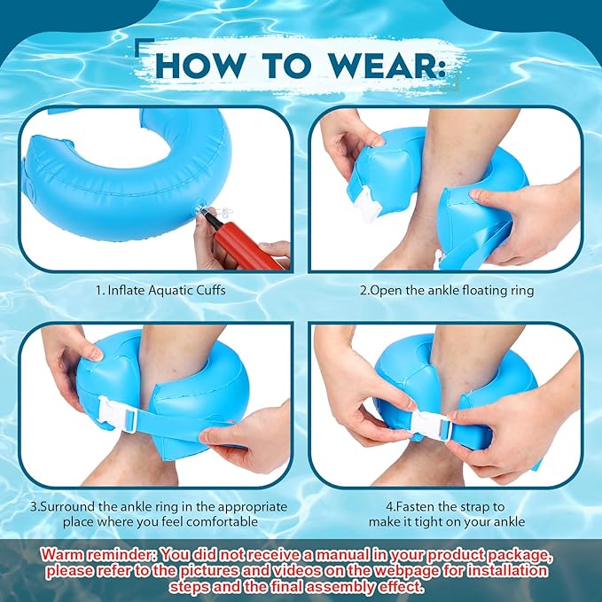 2 Pcs Water Ankle Weights for Pool Exercise
