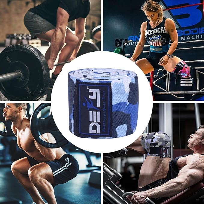 DEFY Sports' Knee Wraps for Weightlifting - Provides Knee Support for Powerlifting, Squats & Fitness Workouts